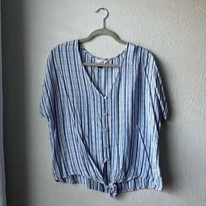 Light blue striped blouse